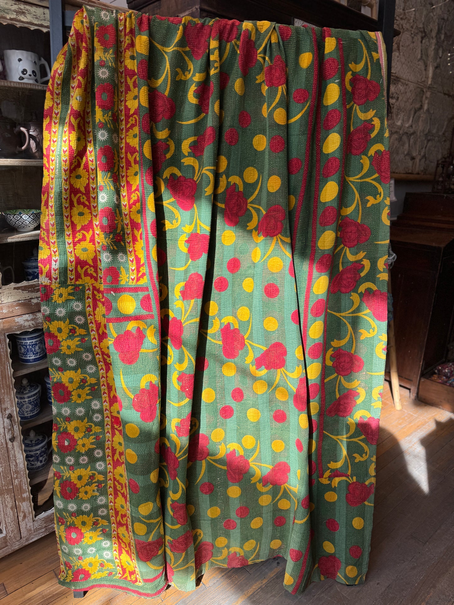 No. 173 Vintage Cotton Handstitched Kantha Throw