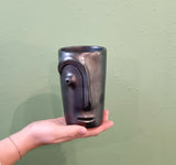 Oaxacan Black Pottery Face Vase