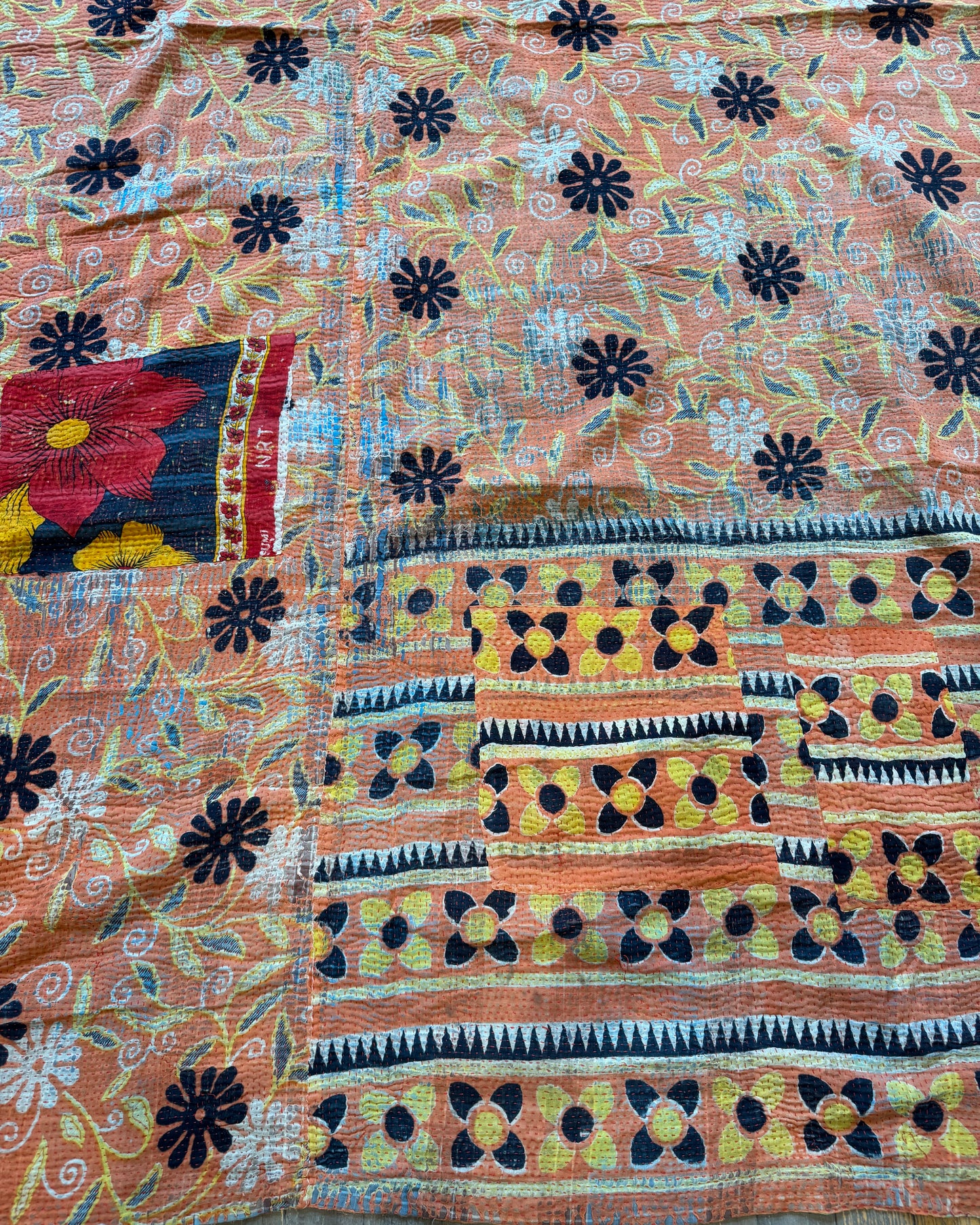 #291 Vintage Cotton Handstitched Kantha Throw