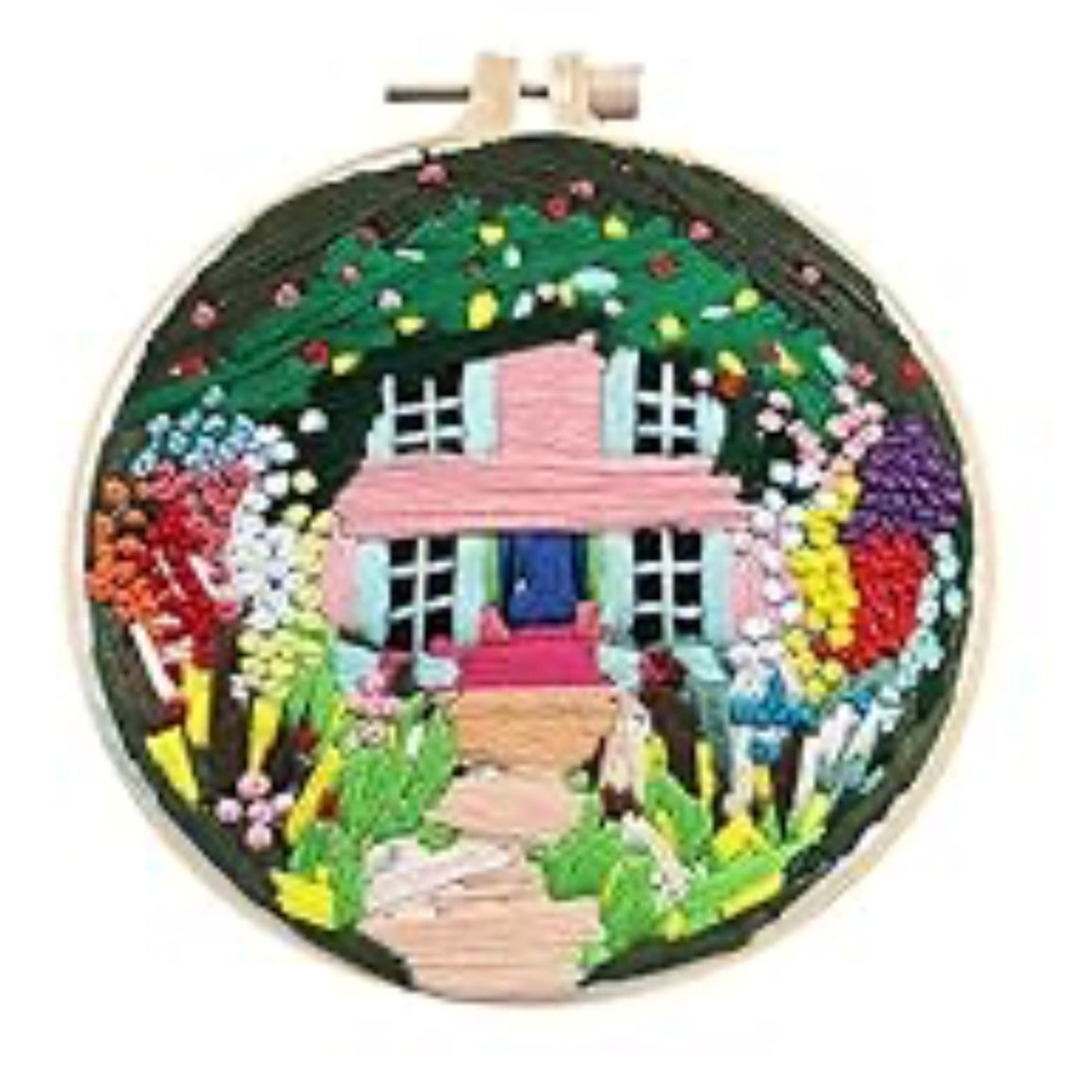 Pink Cottage Cross Stitch Kit