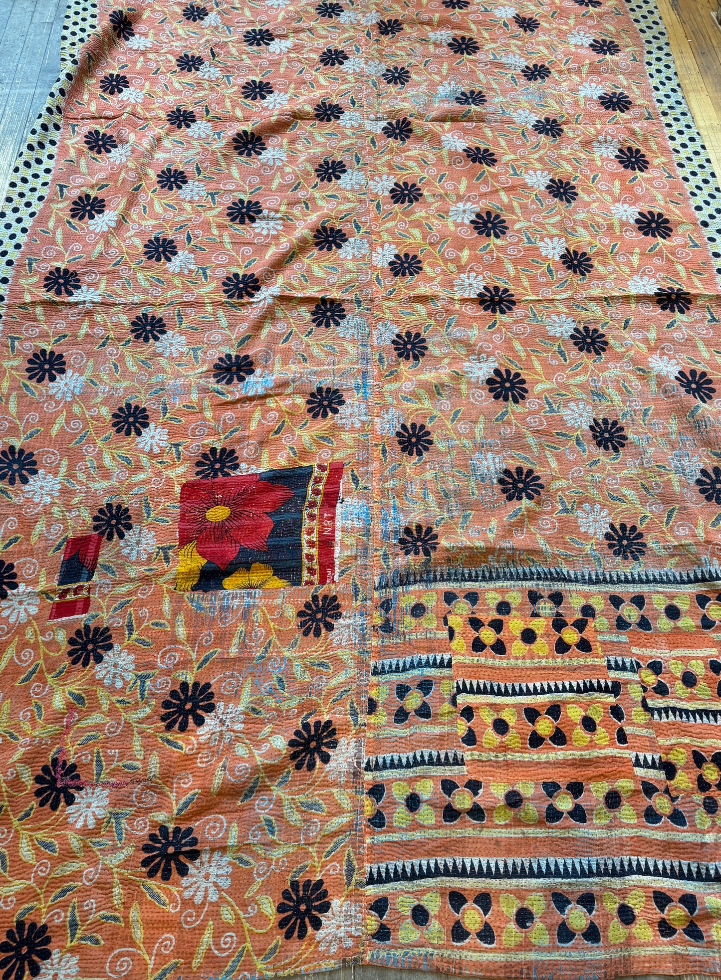 #291 Vintage Cotton Handstitched Kantha Throw