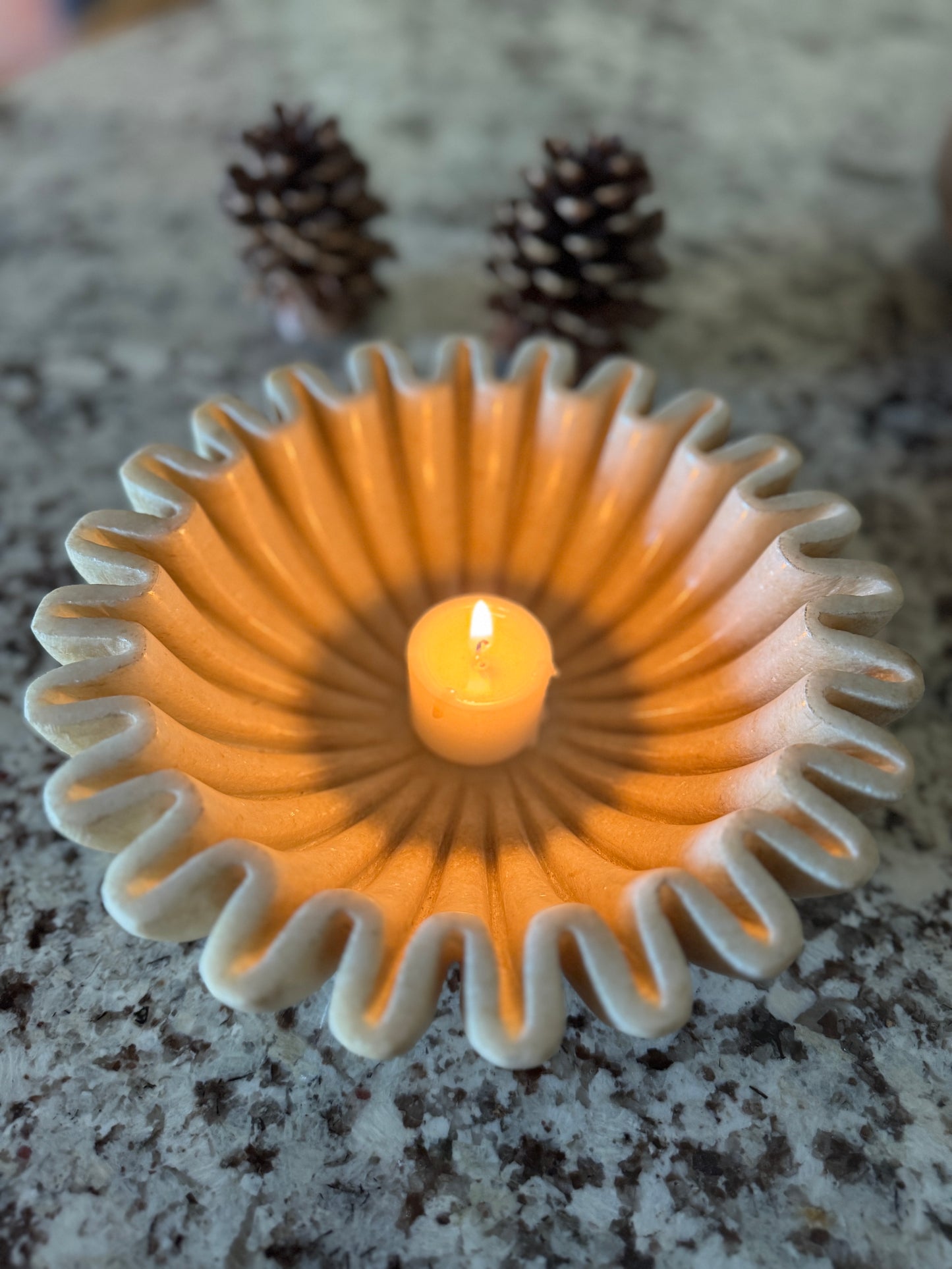 Medium Fluted Marble Bowl