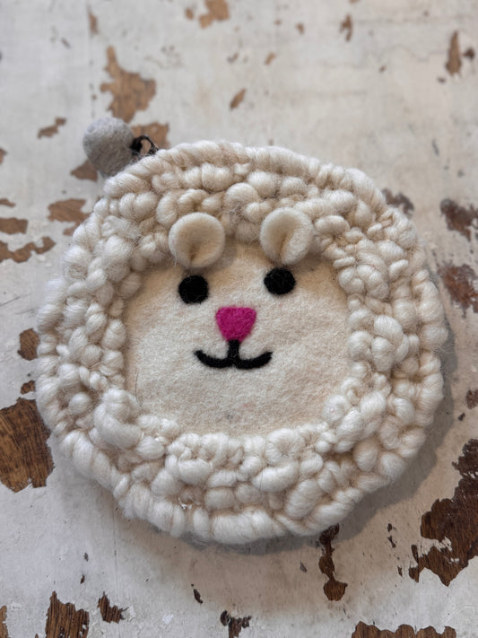 Sheep Handmade Wool Coin Purse