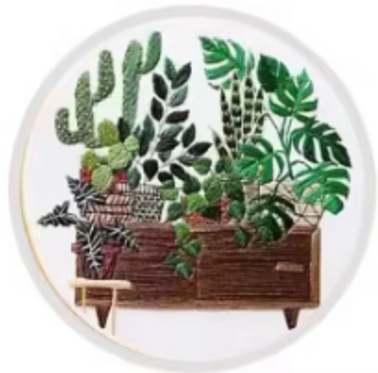 Planter Box of Plants Cross Stitch Kit