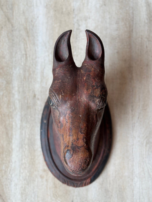Vintage Wood Horse Head