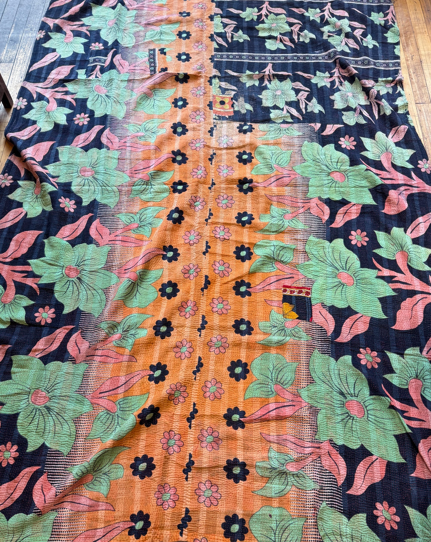 #291 Vintage Cotton Handstitched Kantha Throw