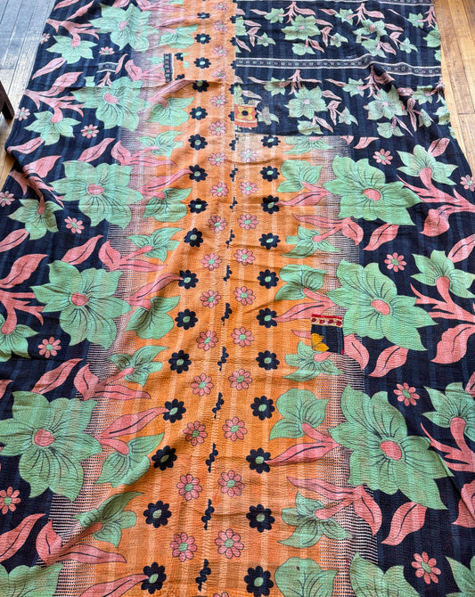 #291 Vintage Cotton Handstitched Kantha Throw