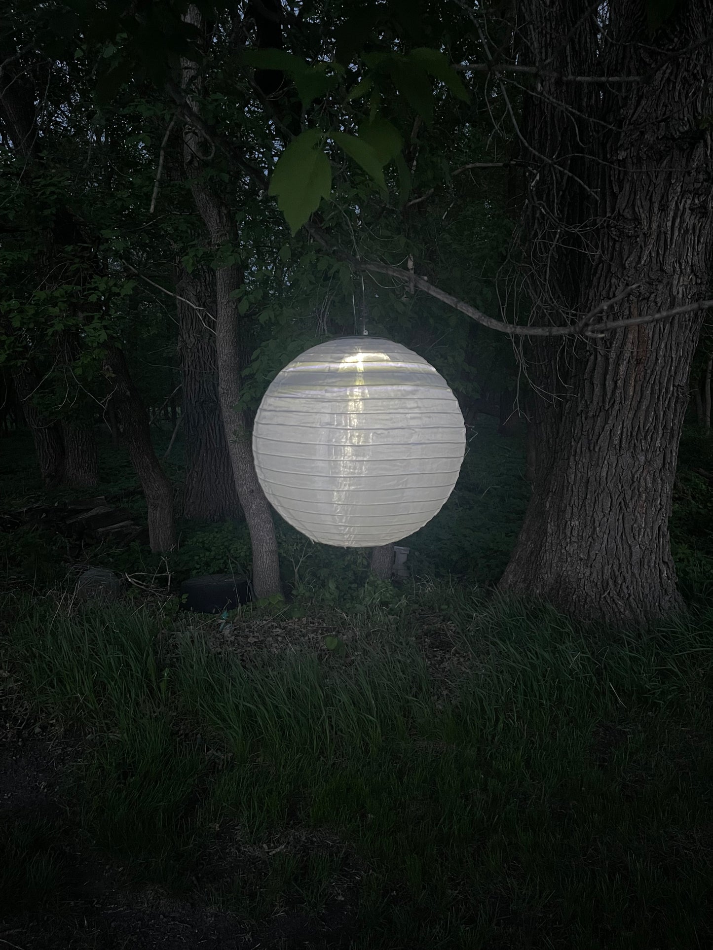 White Solar Nylon Hanging  Lantern