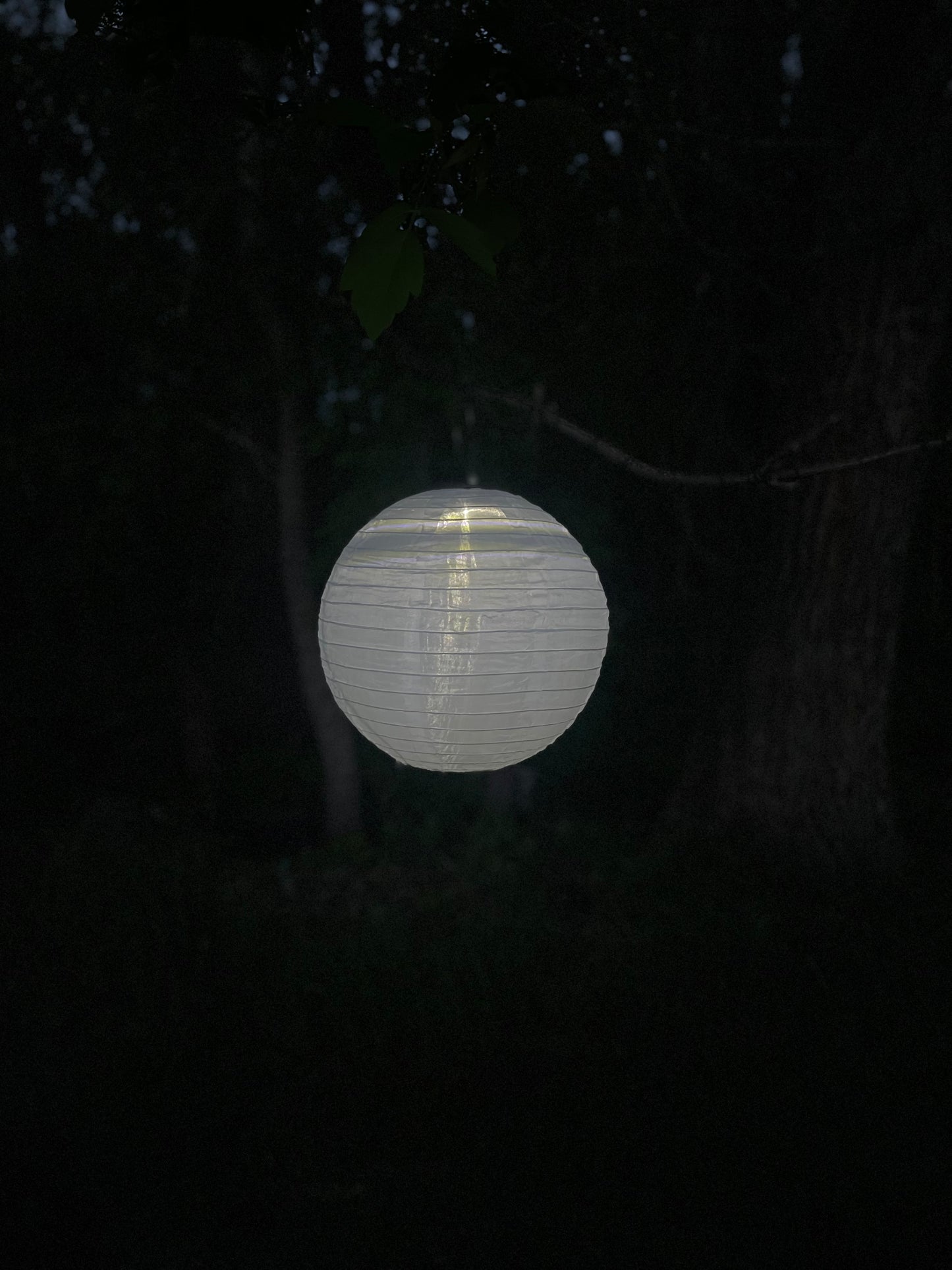 White Solar Nylon Hanging  Lantern