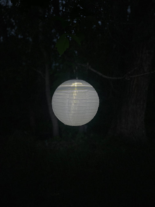 White Solar Nylon Hanging  Lantern