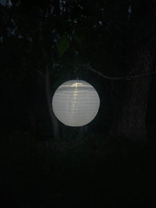 White Solar Nylon Hanging  Lantern