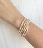 Silver Hematite & White Pearl Bracelet