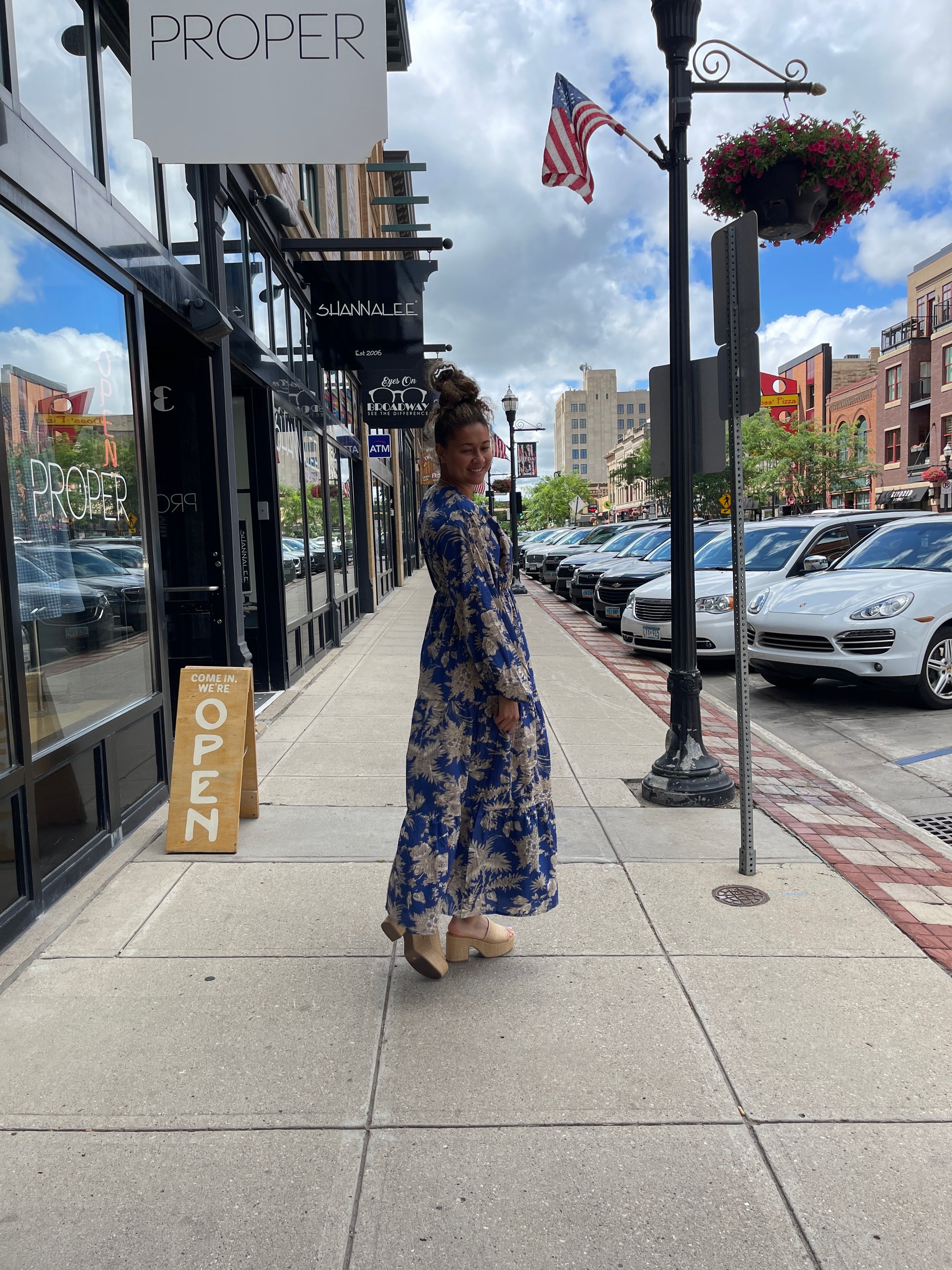 Royal Blue Block Print Maxi Dress O'Day Cache Royal Blue Block Print Maxi Dress O'Day Cache