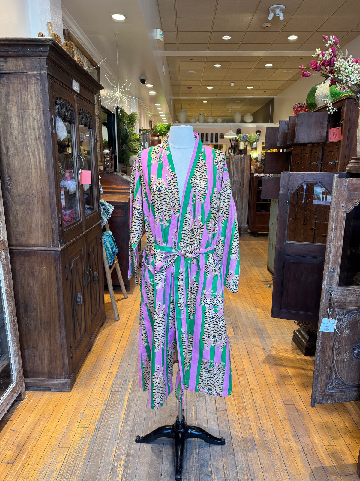 Tiger Robe Vs Tiger Print Pink & Green Robe – O'Day Cache