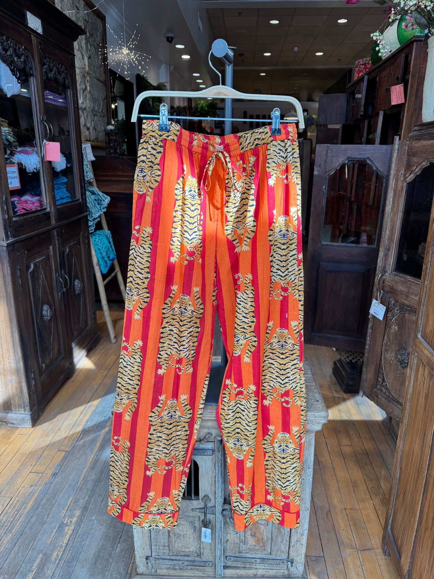 Tiger Print Orange Stripe Pajamas