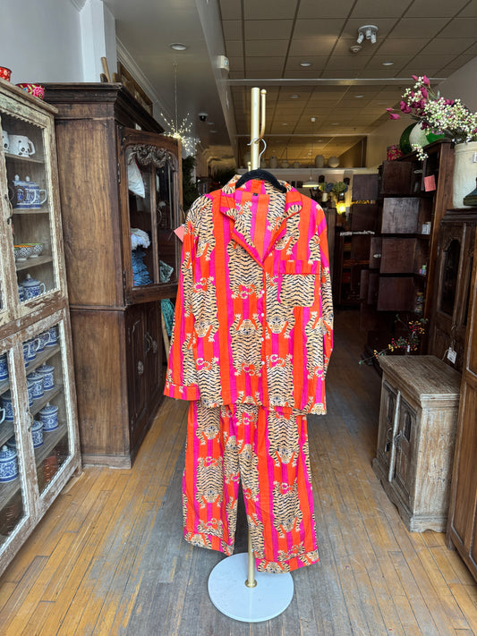 Tiger Stripe Orange & Hot Pink Pajamas