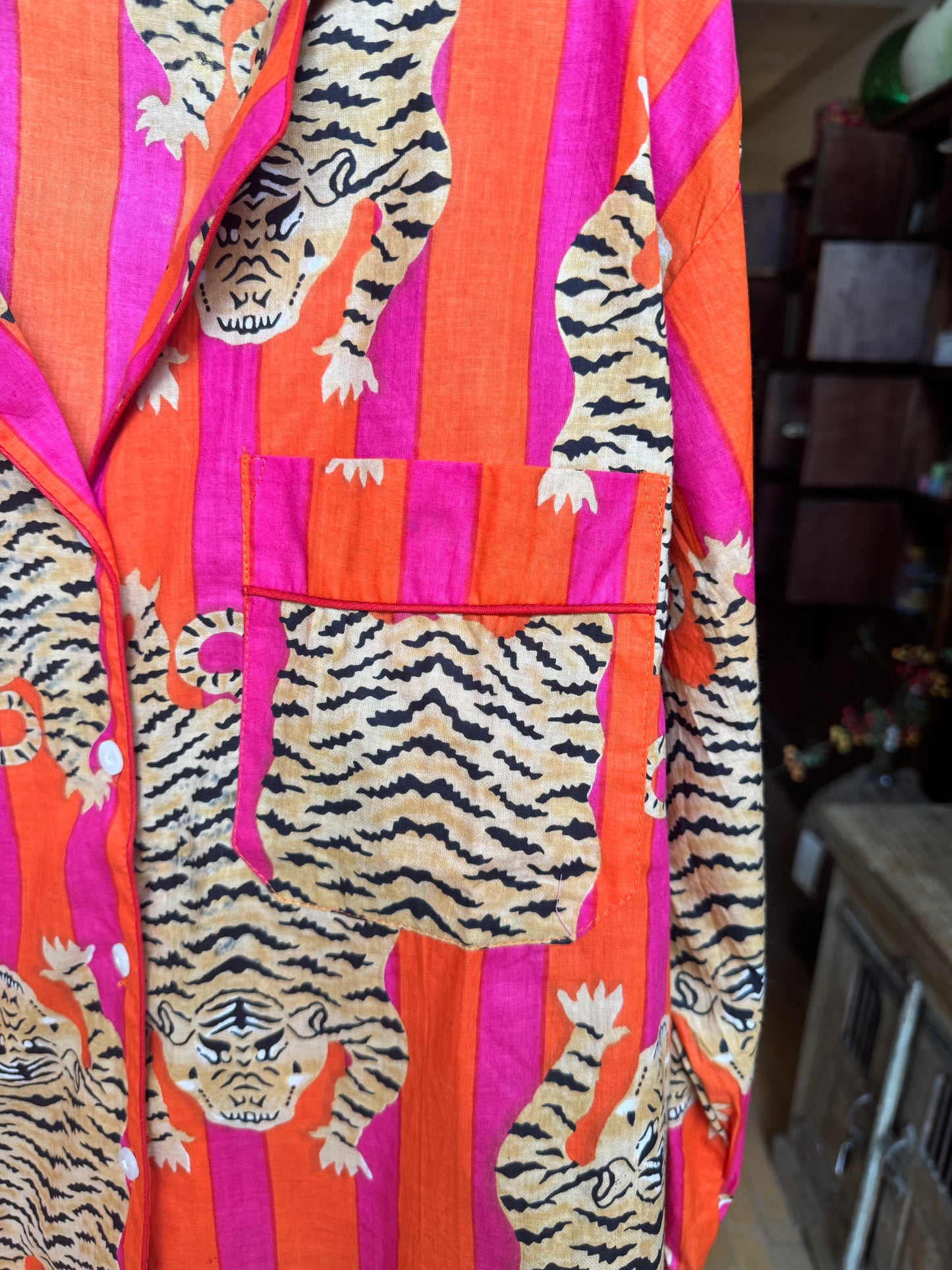 Tiger Stripe Orange & Hot Pink Pajamas