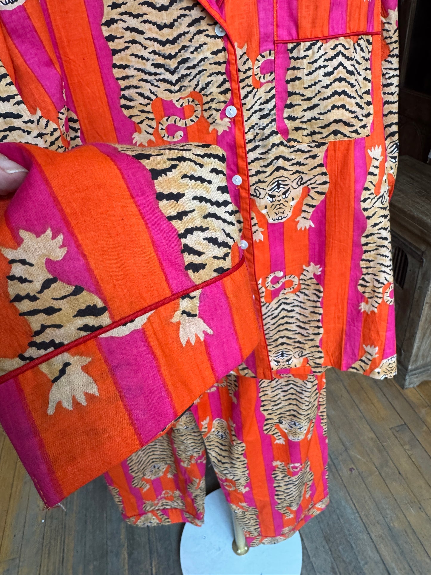 Tiger Stripe Orange & Hot Pink Pajamas