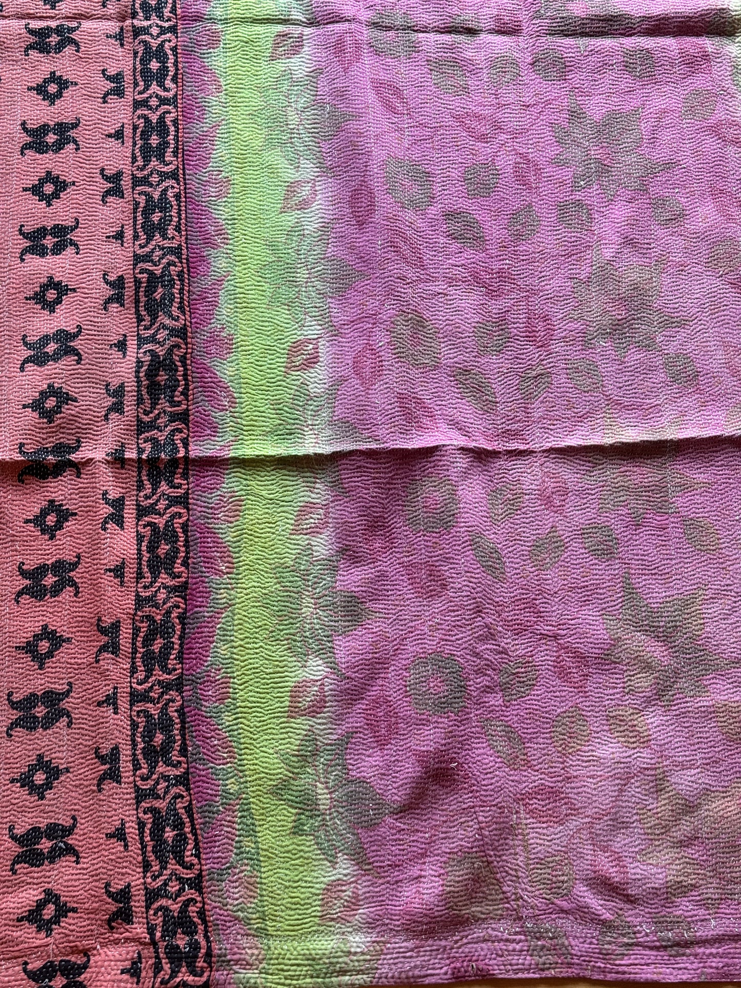 #188 Vintage Cotton Handstitched Kantha Throw