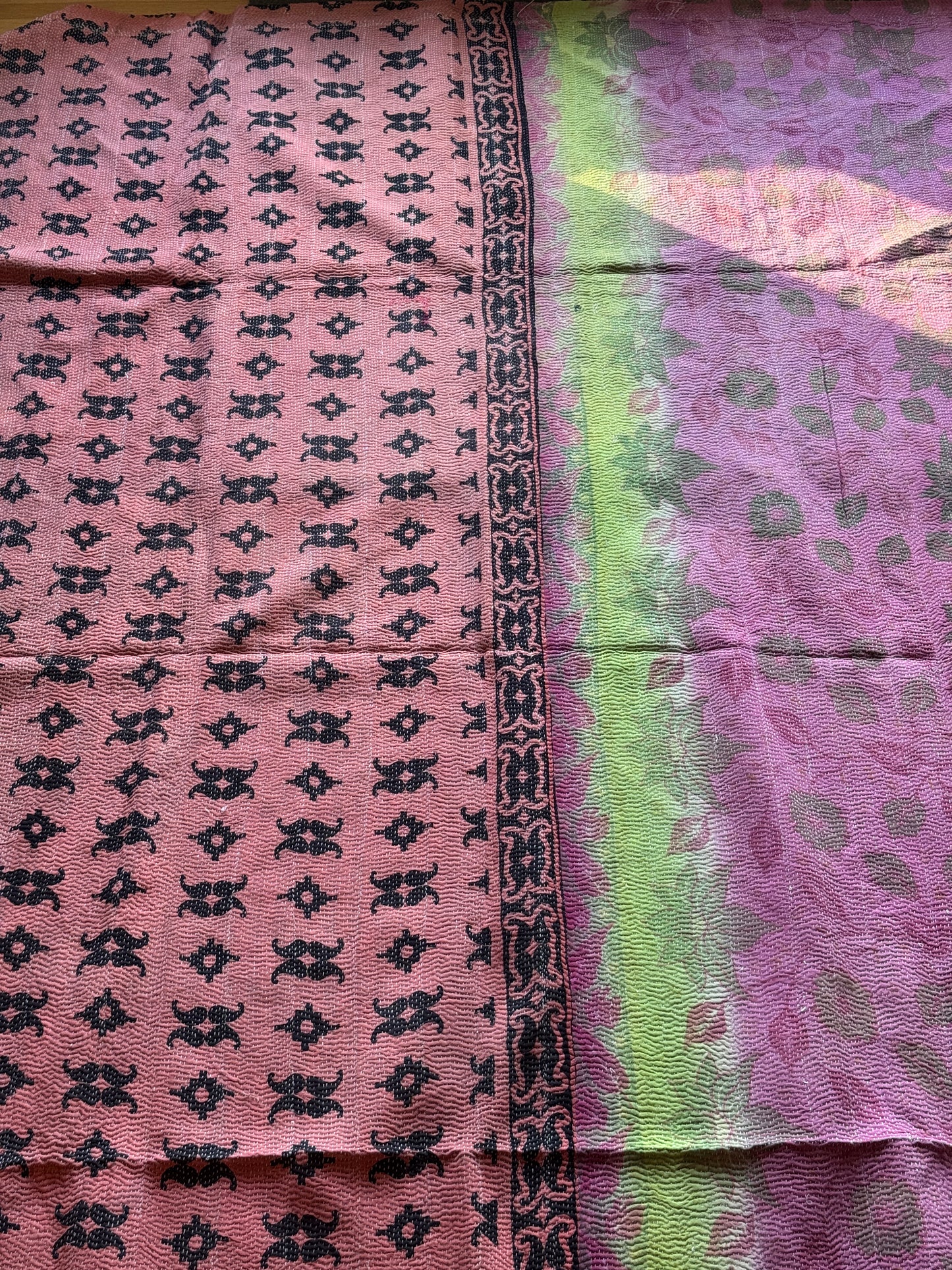 #188 Vintage Cotton Handstitched Kantha Throw