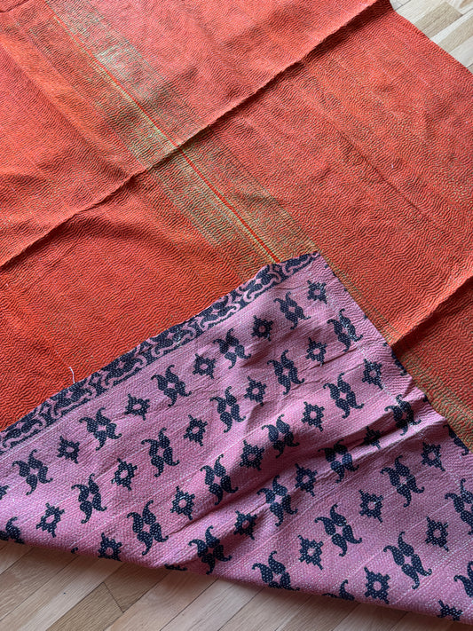 #188 Vintage Cotton Handstitched Kantha Throw