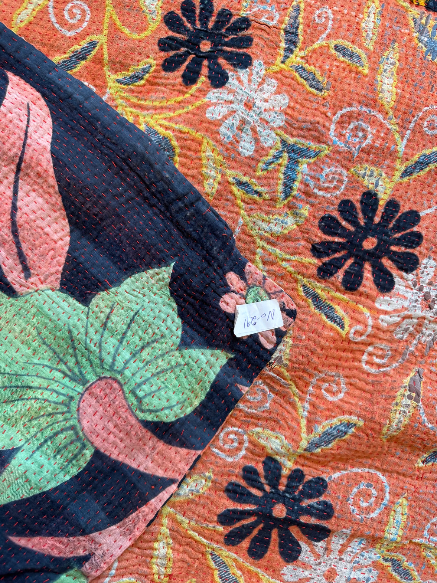 #291 Vintage Cotton Handstitched Kantha Throw