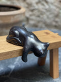 Oaxacan Playful Black Pottery Cat