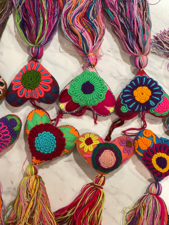 Embroidered Handmade Oaxacan Hanging Heart