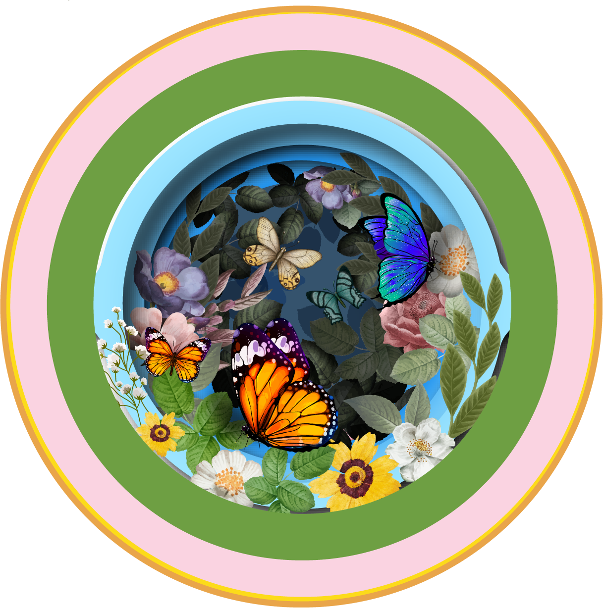 A cup of tea pop up card - Butterflies