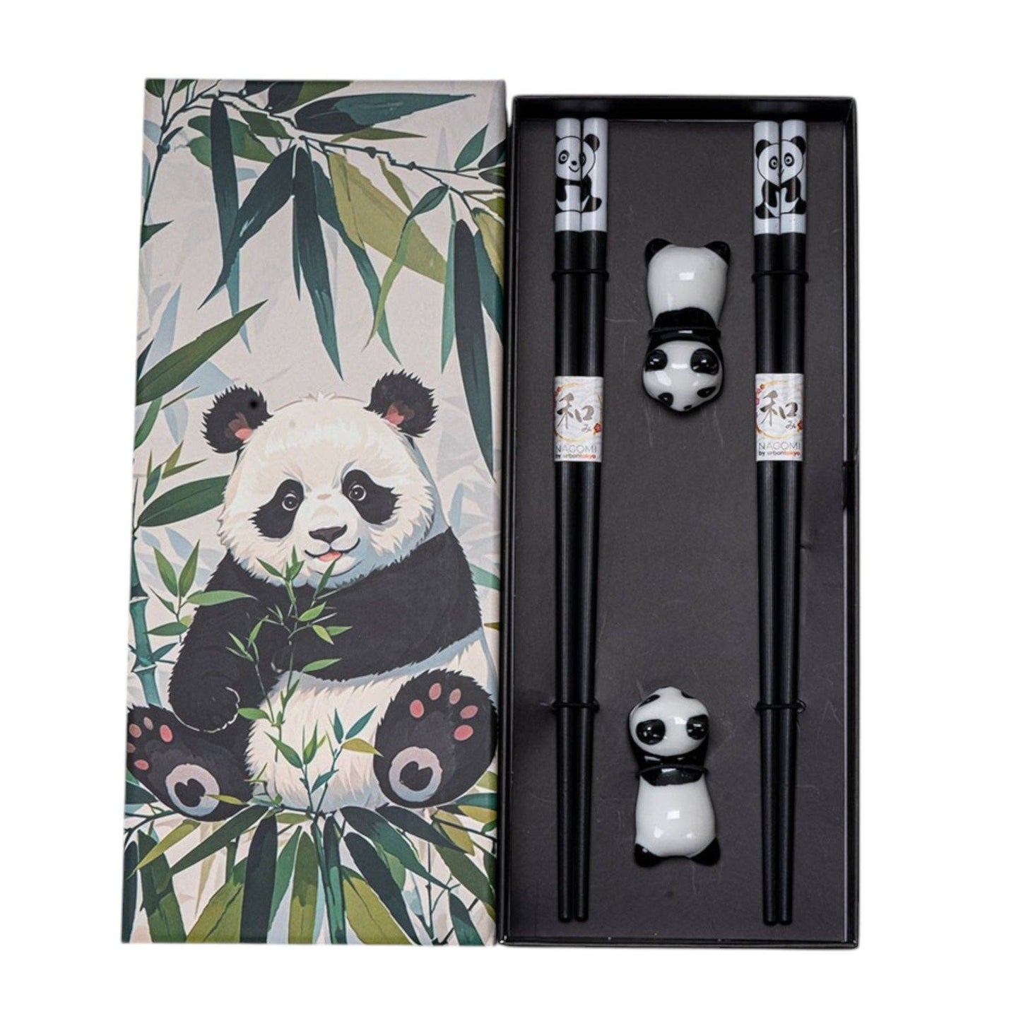 Panda Cat 2 Pair Chopsticks and Chopsticks Rests Gift Set