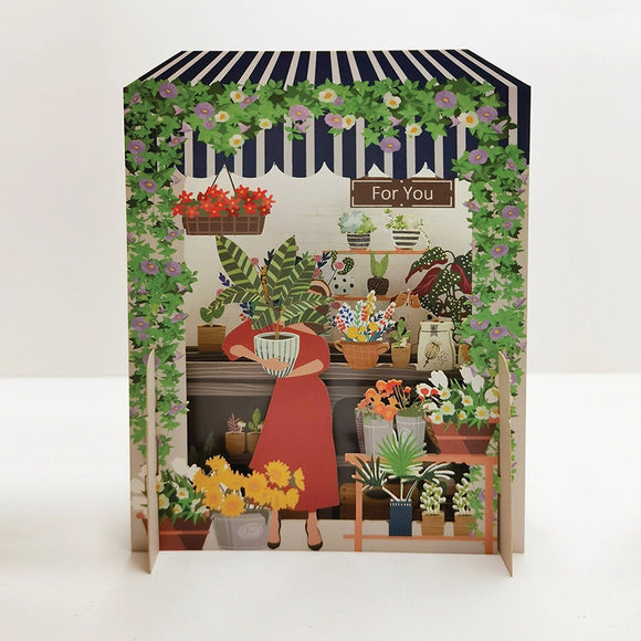 3D Pop Up Flower Shop Card