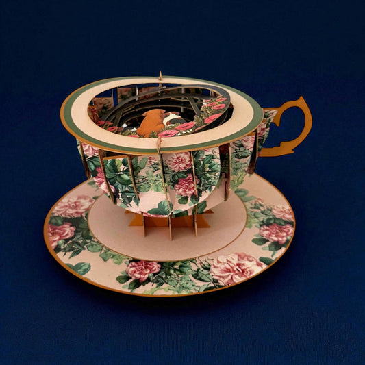 A cup of tea pop up card - Dogs