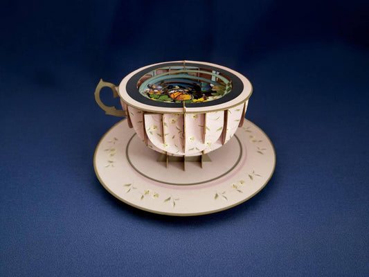 A cup of tea pop up card - Butterflies