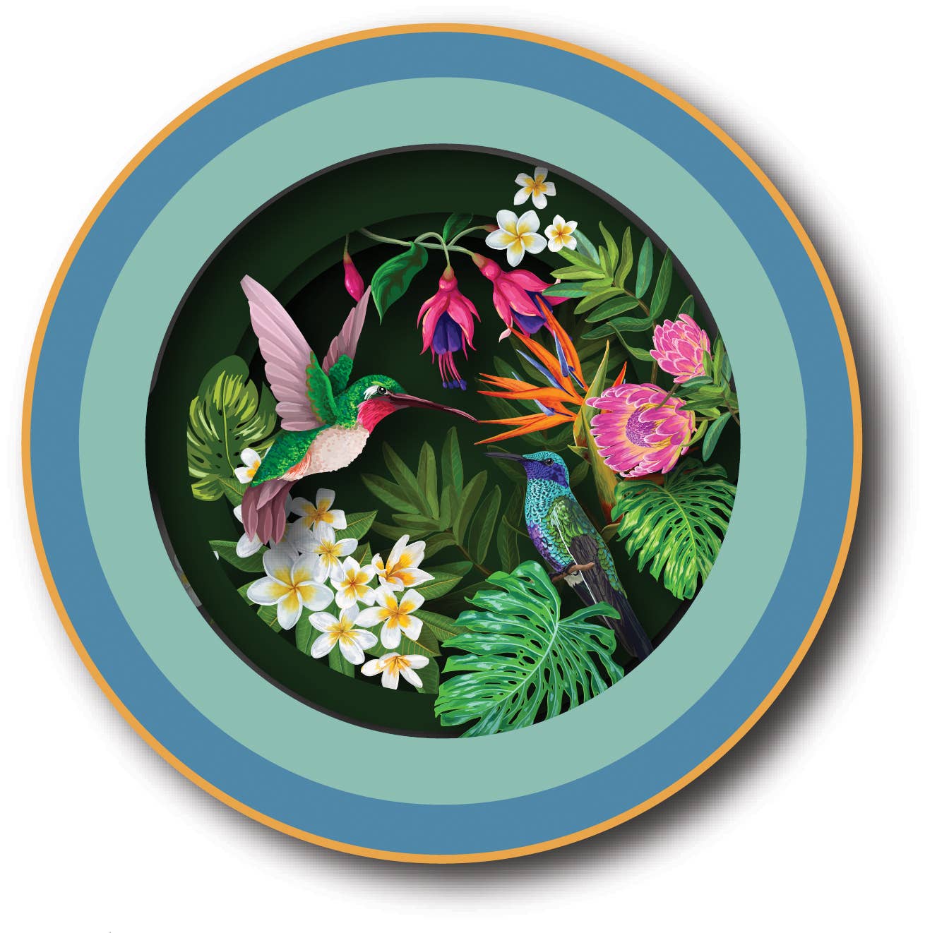 A cup of tea pop up card - Hummingbird