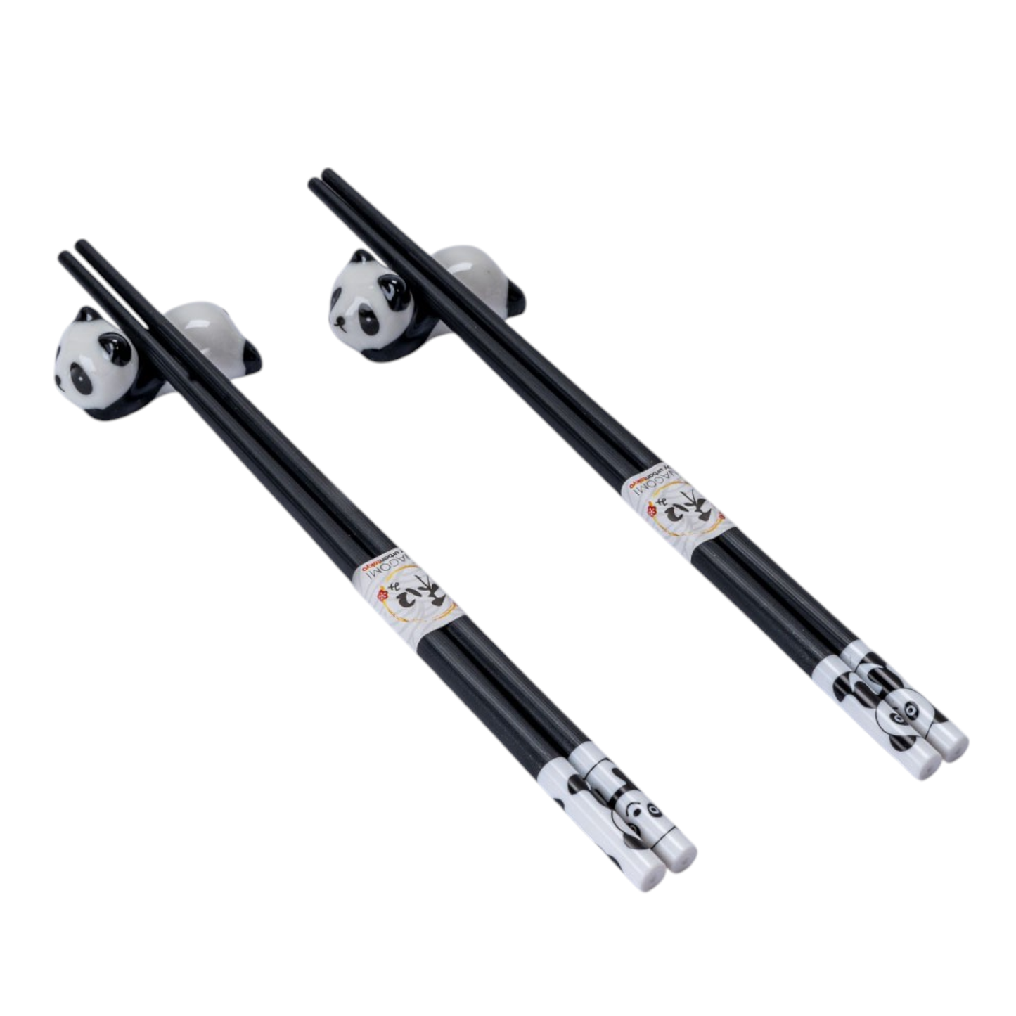 Panda Cat 2 Pair Chopsticks and Chopsticks Rests Gift Set