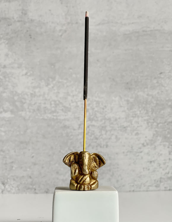 Brass Sitting Elephant Incense Holder