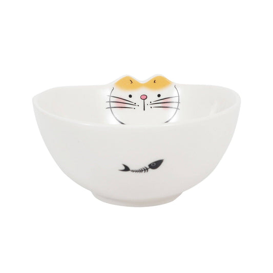 4.25"Dia Porcelain Rice Bowl Cute Cat