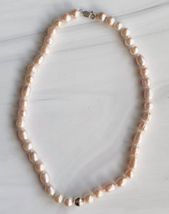 Pink Round & Oval Pearl Necklace