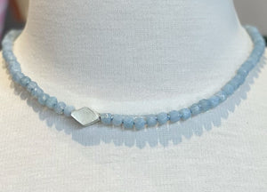 Blue Crystal Necklace & Sterling Silver