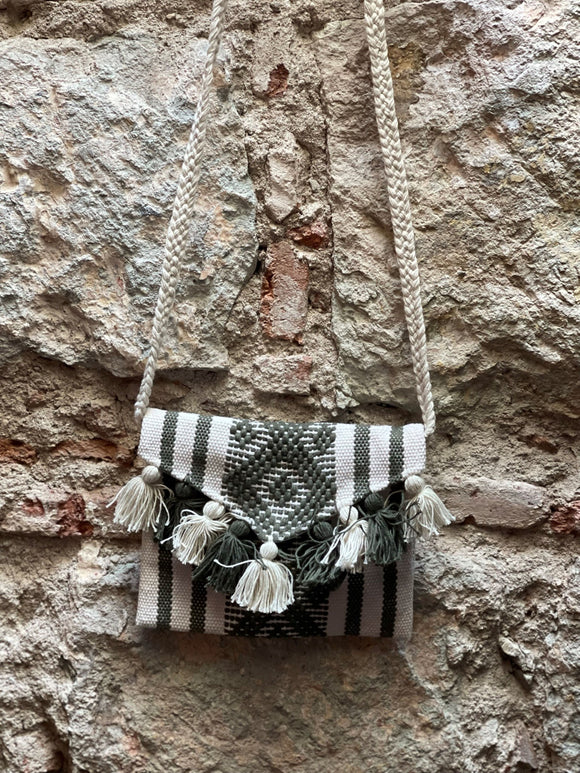 Oaxacan Handwoven Olive Purse With Flap