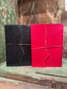 Leather flap journal 8 3/8" x 6 1/8"