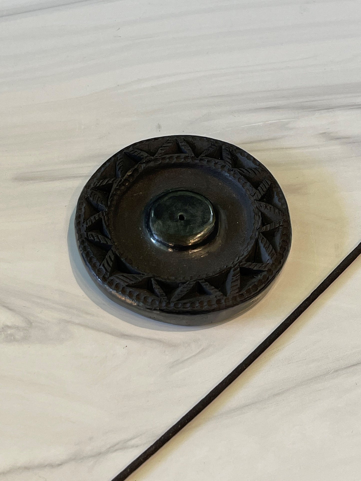 Black Pottery Incense Holder