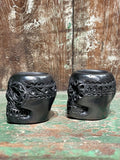 Oaxacan Black Pottery Skull Cups