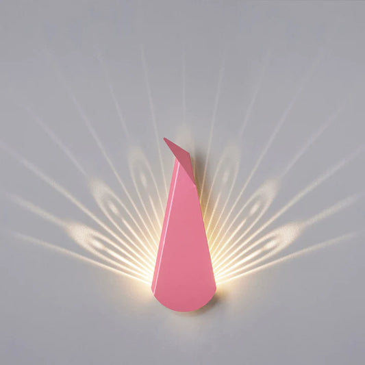 Pink Peacock Wall Light