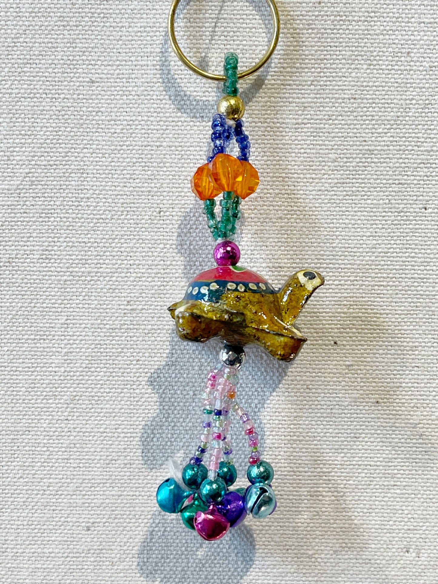 Wooden Turtle & Beaded Key
