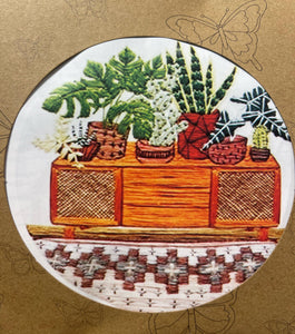 Vintage Furniture Filled With Plant Cross Stitch Kit