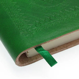 Handcrafted Mini Emerald Green Embossed Leather Notebook