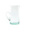 Moroccan Hand Blown Pitcher with Handle, Clear