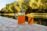 Moroccan Hand Blown Pitcher with Handle, Clear