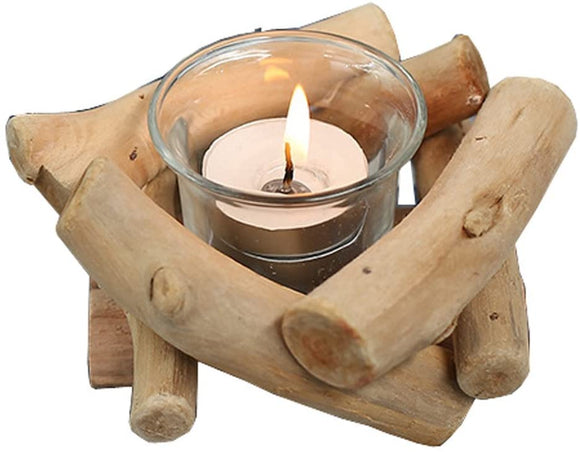 Wooden Tea Light Candle Holder